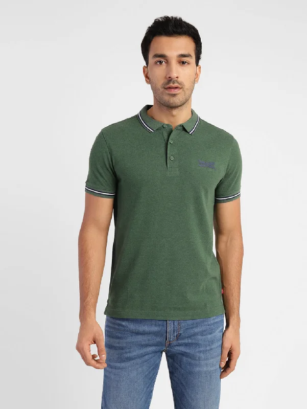 Men's Solid Polo T-shirtLong-sleeve polo shirt