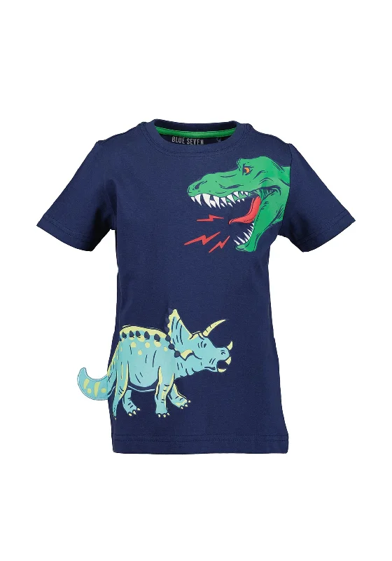 High-Fashion Short Sleeve TopsBlue Seven Boy Dinosaur Short Sleeve Tee, Navy