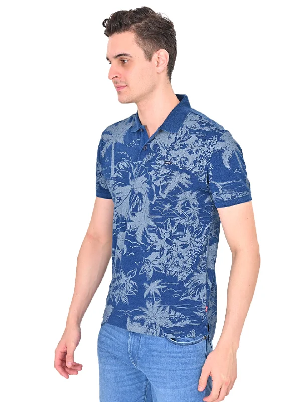 Men's Tropical Slim Fit Polo T-shirtPolyester polo shirt