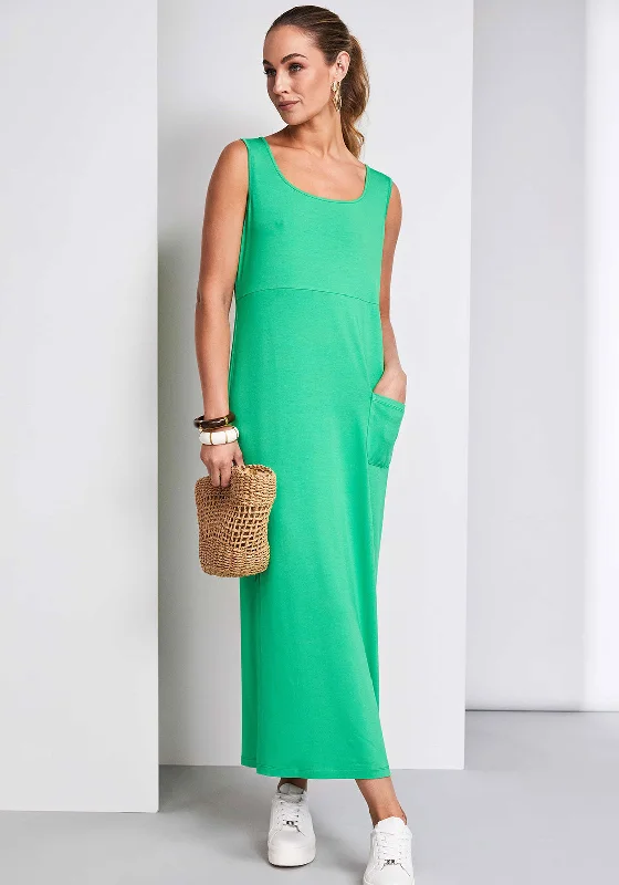 Naya Jersey Pocket Detail Maxi Dress, Green