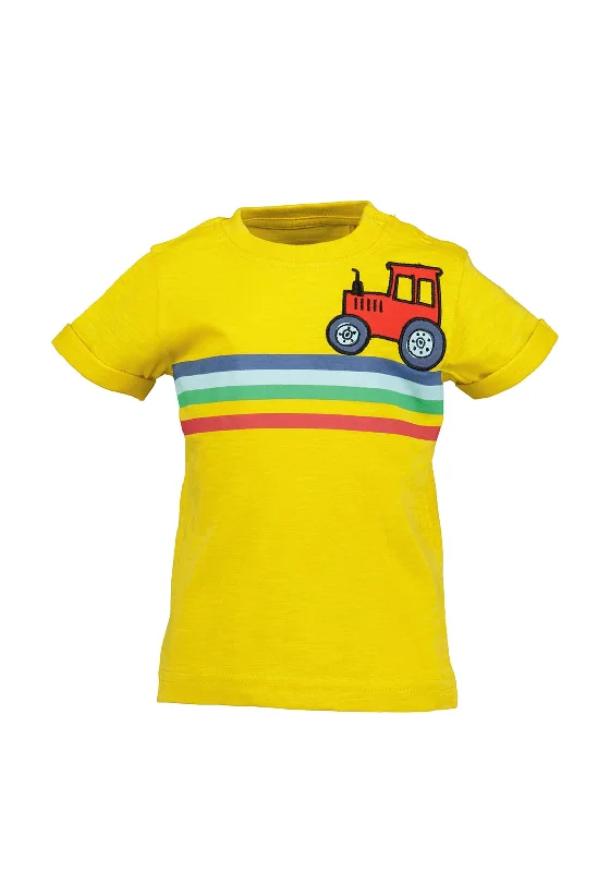 Cycling Short Sleeve TopsBlue Seven Baby Boy Stripe Tractor Short Sleeve Tee, Yellow