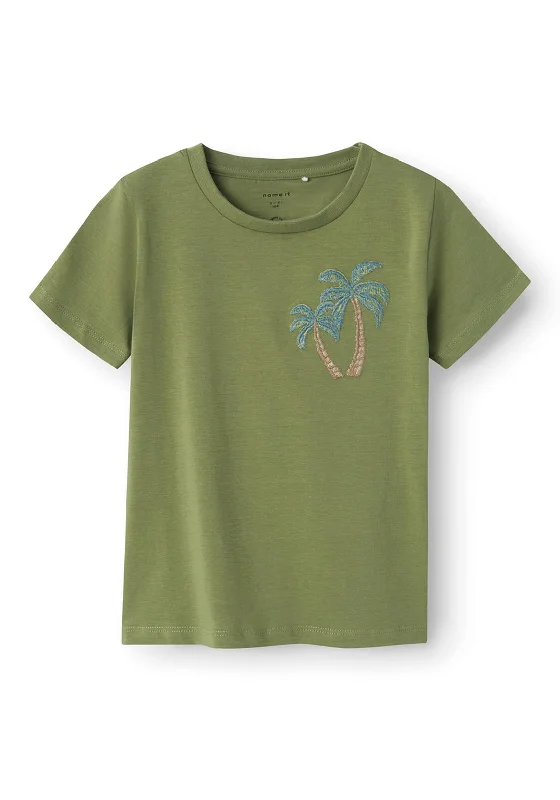 Lounge Short Sleeve TopsName It Mini Boy Hakan Short Sleeve Tee, Oil Green