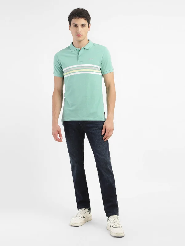 Men's Striped Polo T-shirtEmbroidered polo shirt