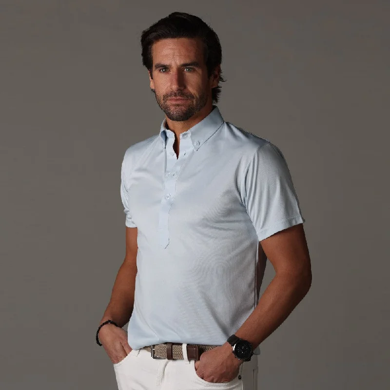 Oxford Button Down Collar Polo Light BlueBranded polo shirt