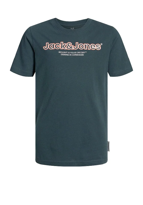 Performance Short Sleeve TopsJack & Jones Boys Lakewood Branding Short Sleeve Tee, Magic Forest