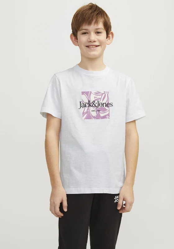 Quick-Dry Short Sleeve TopsJack & Jones Boys Short Sleeve Branding Tee, Bright White