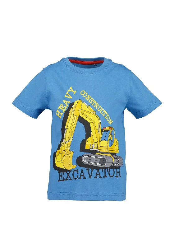 Crewneck Short Sleeve TopsBlue Seven Boy Heavy Construction Short Sleeve Tee, Blue