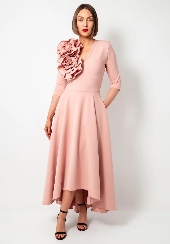 Kevan Jon Betty B Corsage Detail Dress, Blush Pink