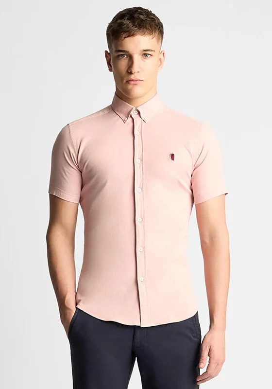 V-Neck Short Sleeve TopsRemus Uomo Ashton Short Sleeve Shirt, Salmon