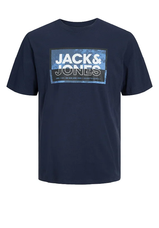 Gym Short Sleeve TopsJack & Jones Boys Logan Short Sleeve Tee, Navy Blazer