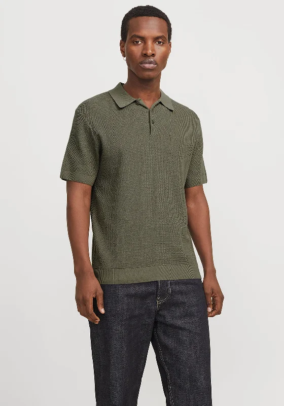 Jack & Jones Cooper Knit Polo Shirt, Tea Leaf GreenPerformance polo shirt