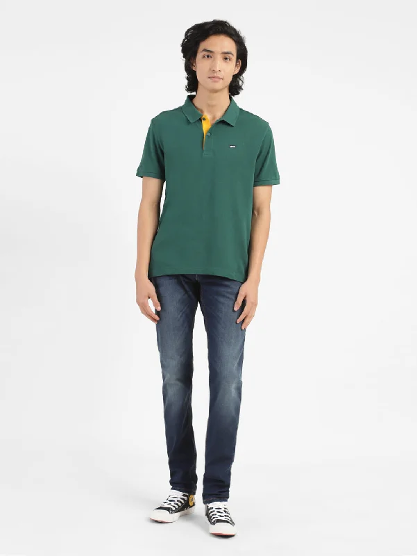 Men's Green Polo Collar T-ShirtLace polo shirt