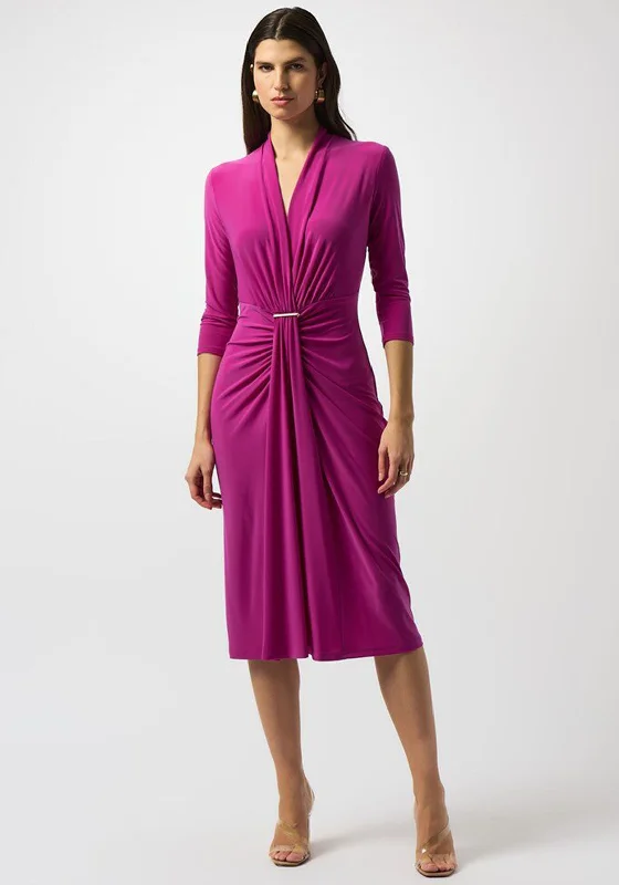 Joseph Ribkoff Ruched Midi Dress, Purple