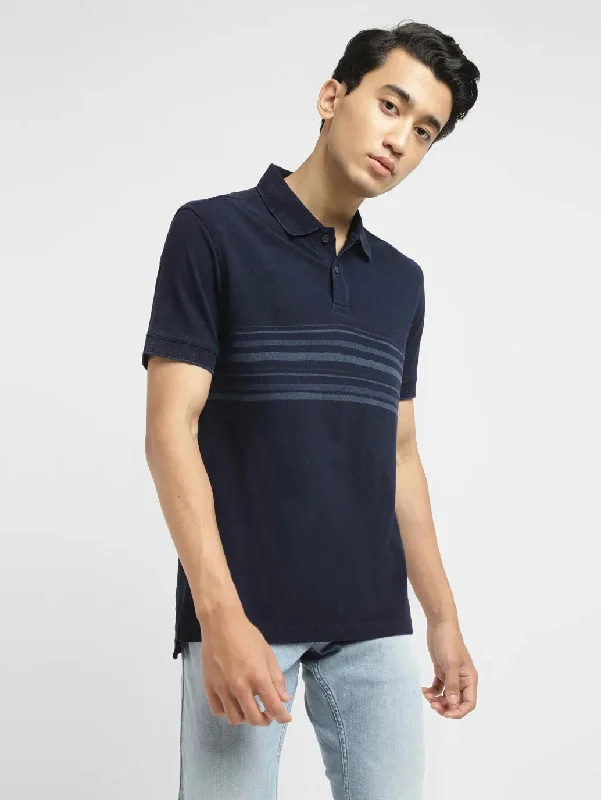 Men's Striped Slim Fit Polo T-shirtNeutral polo shirt