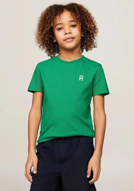 Hiking Short Sleeve TopsTommy Hilfiger Boy Pique Monogram Short Sleeve Tee, Green