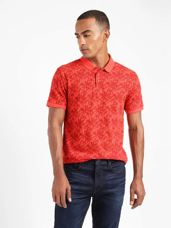 Men's Tropical Print Polo T-ShirtStretch polo shirt