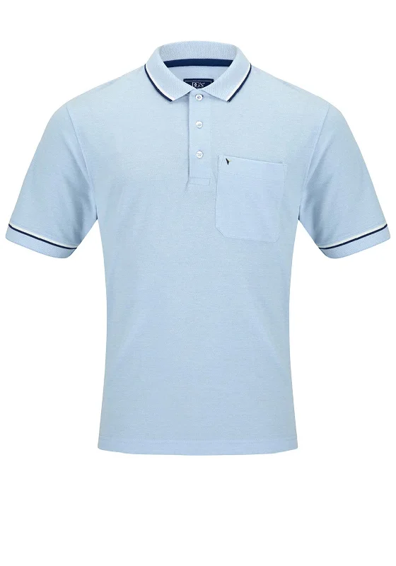 Bamboo Short Sleeve TopsDaniel Grahame Short Sleeve Polo Shirt, Light Blue