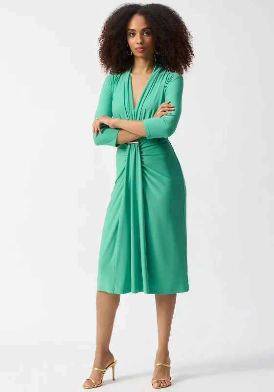 Joseph Ribkoff Ruched Midi Dress, Green