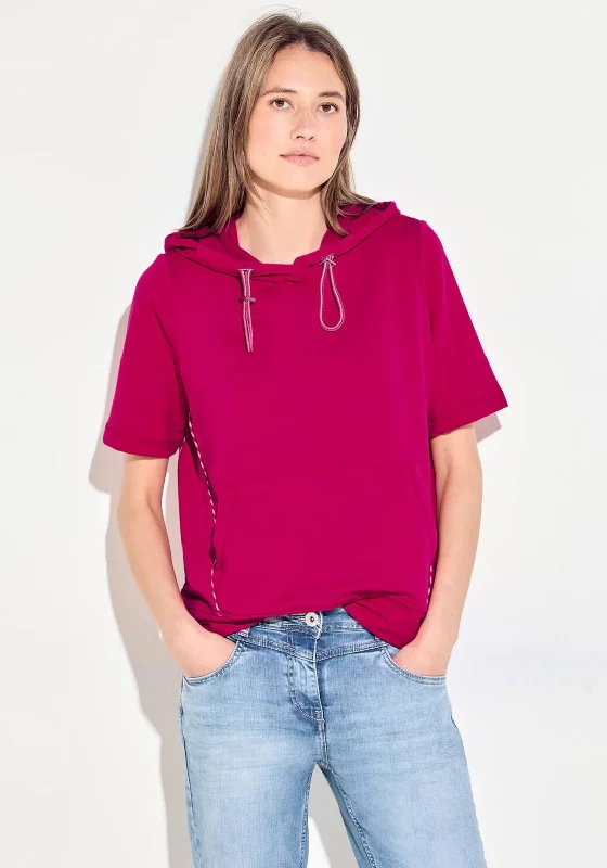 Gym Short Sleeve TopsCecil Short Sleeve Hoodie Sweatshirt, Pink Sorbet