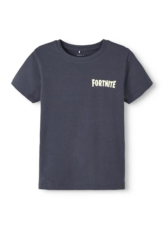 Sports Team Short Sleeve TopsName It Kid Boy Asym Fortnite Short Sleeve Tee, India Ink