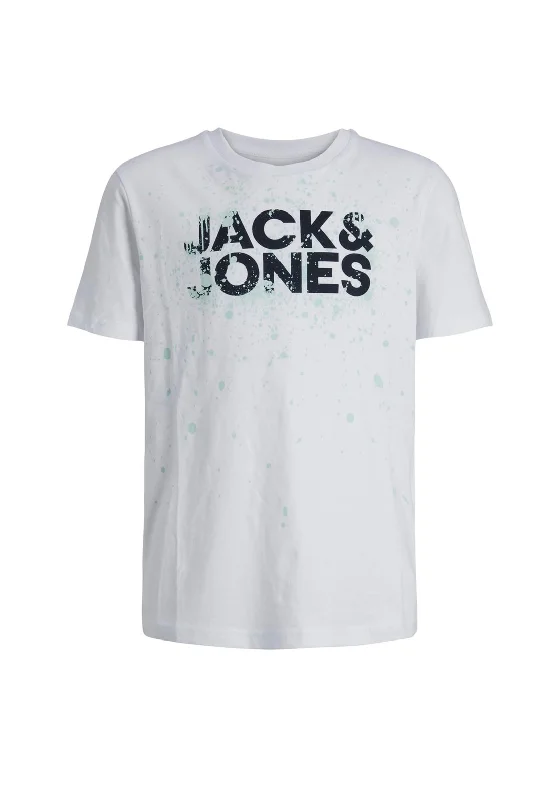 Performance Short Sleeve TopsJack & Jones Mini Boy Splash Short Sleeve Tee, White