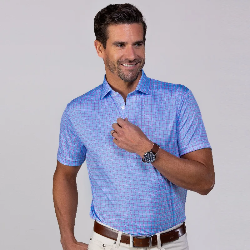 Semi-Spread Collar Polo RosewoodGeometric polo shirt