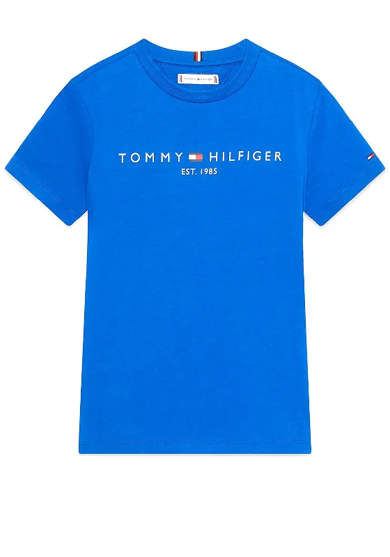 Yoga Short Sleeve TopsTommy Hilfiger Boy Logo Short Sleeve Tee, Ultra Blue