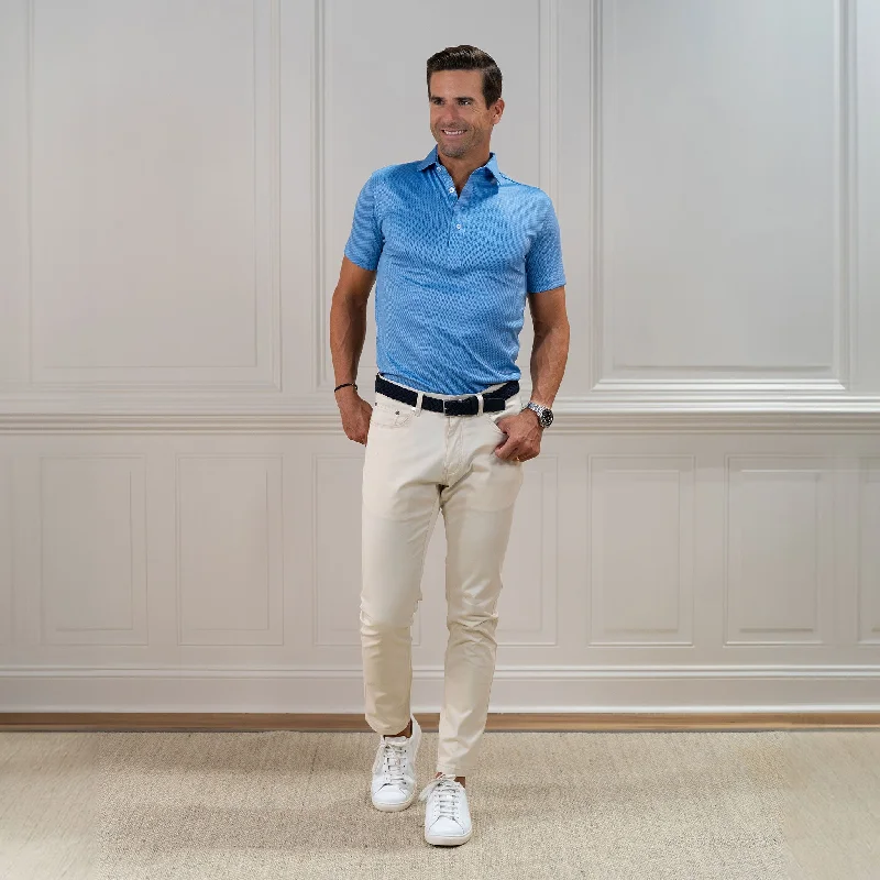 Semi-Spread Collar Polo Adams BlueTravel polo shirt