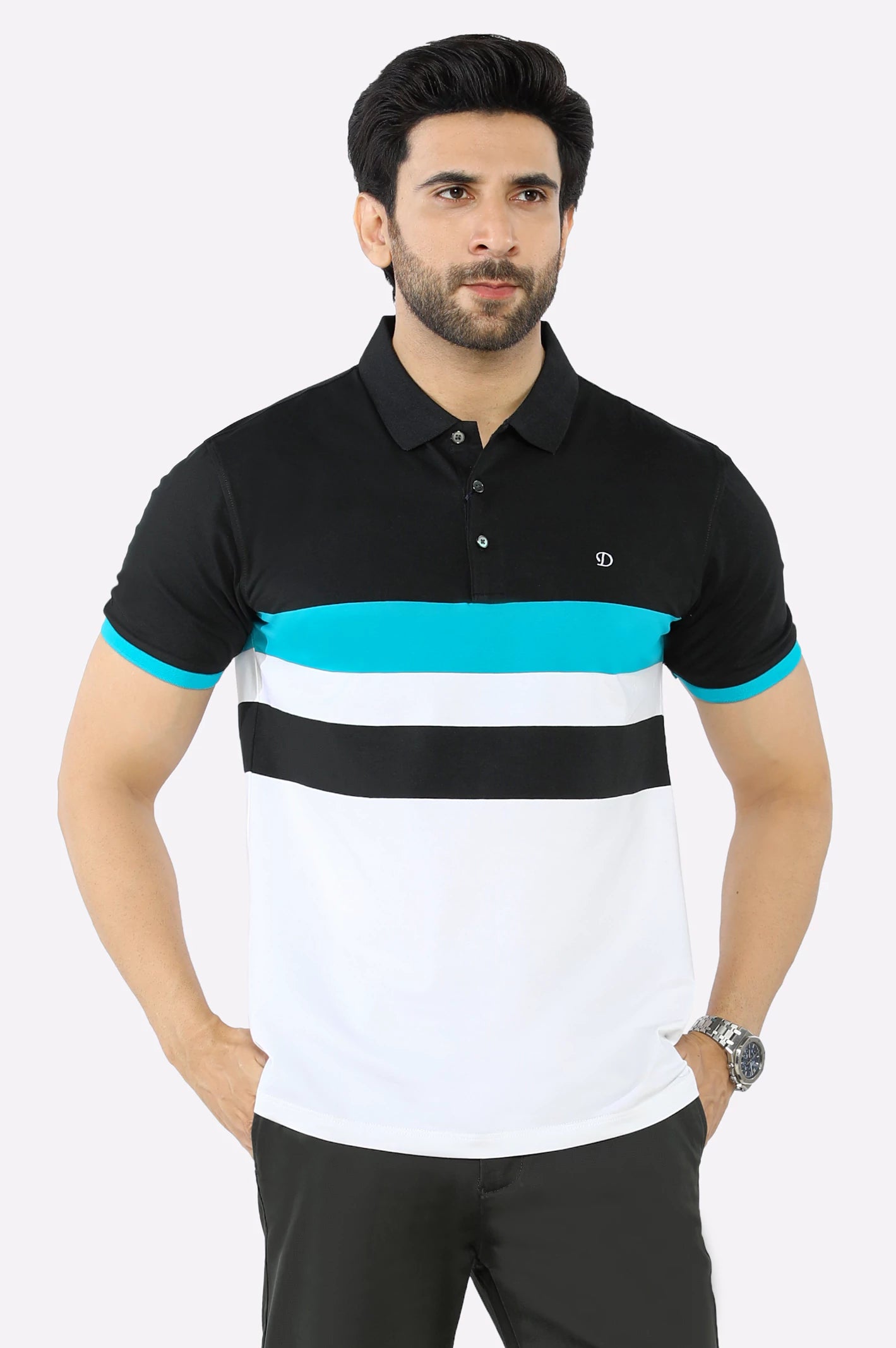 Black Yarn Dyed PoloUnisex polo shirt