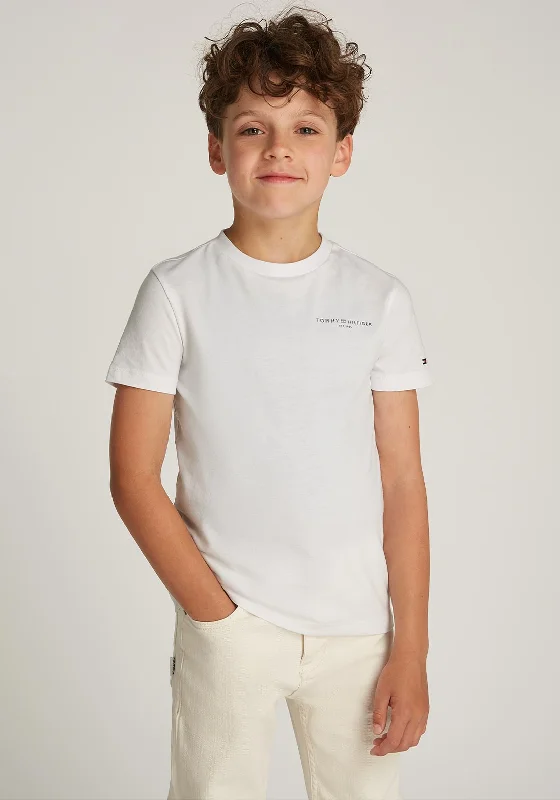 Athletic Short Sleeve TopsTommy Hilfiger Boy Short Sleeve Logo Tee, White