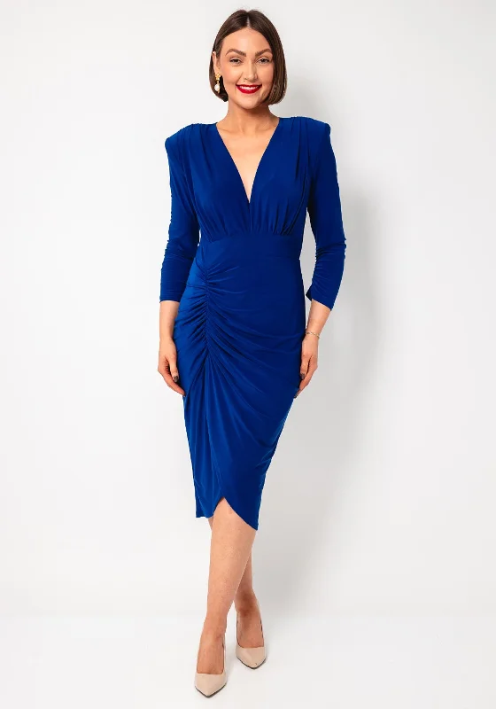 Casting Jersey Ruched Pencil Dress, Royal Blue