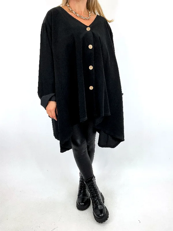 Made in Italy Lagenlook Kara Needle  Cord Jacket in Black. 91964Statement Jackets