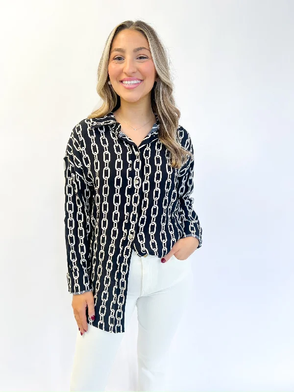 Glitter ShirtsBlack Anchor All Blouse