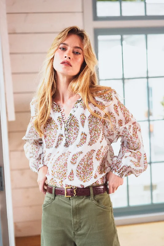 Cultural ShirtsGolab Blouse - Pink Paisley by RosewaterHouse