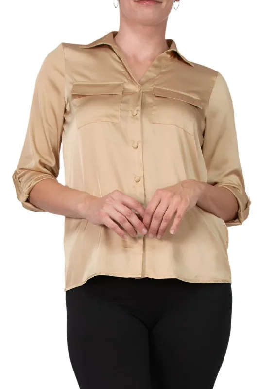 Metallic ShirtsNotations Satin Blouse