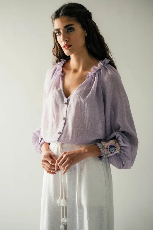 Fringed ShirtsPansy Blouse - Lilac by RosewaterHouse